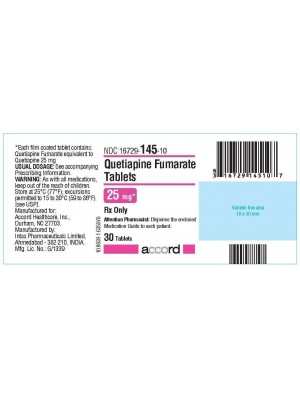 Quetiapine ACCORD 25 mg. 60 tablets